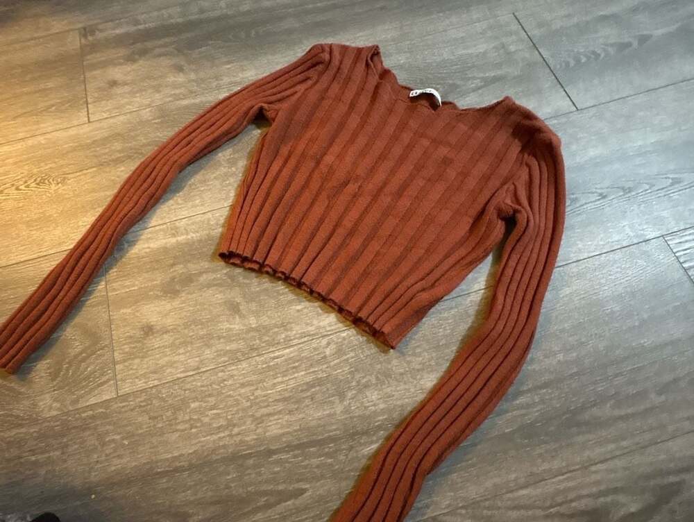 Aster Ribbed Knit Long Sleeve Crop Top